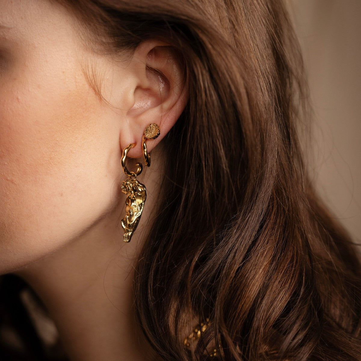 Sirène Mermaid Golden Hoops