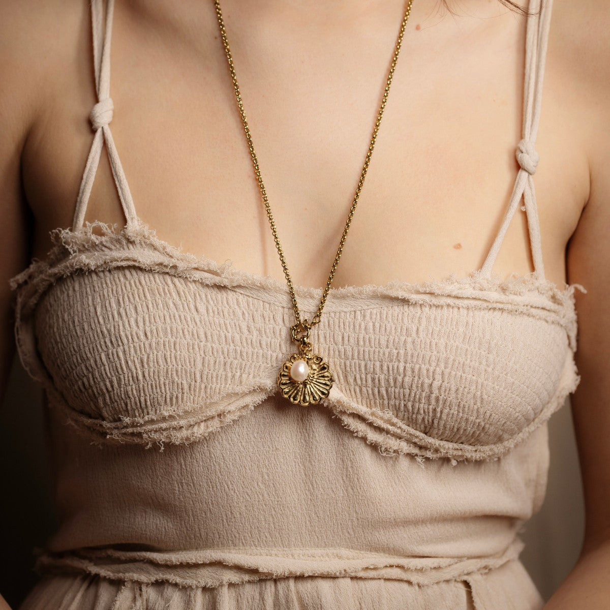 Venus Shell Golden Locket Necklace