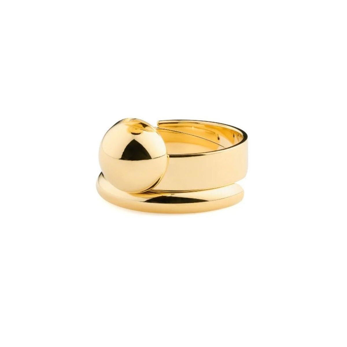 Satellite Orbit Golden R1 Ring - 24K Gold Plated Steel Ring bwbutik
