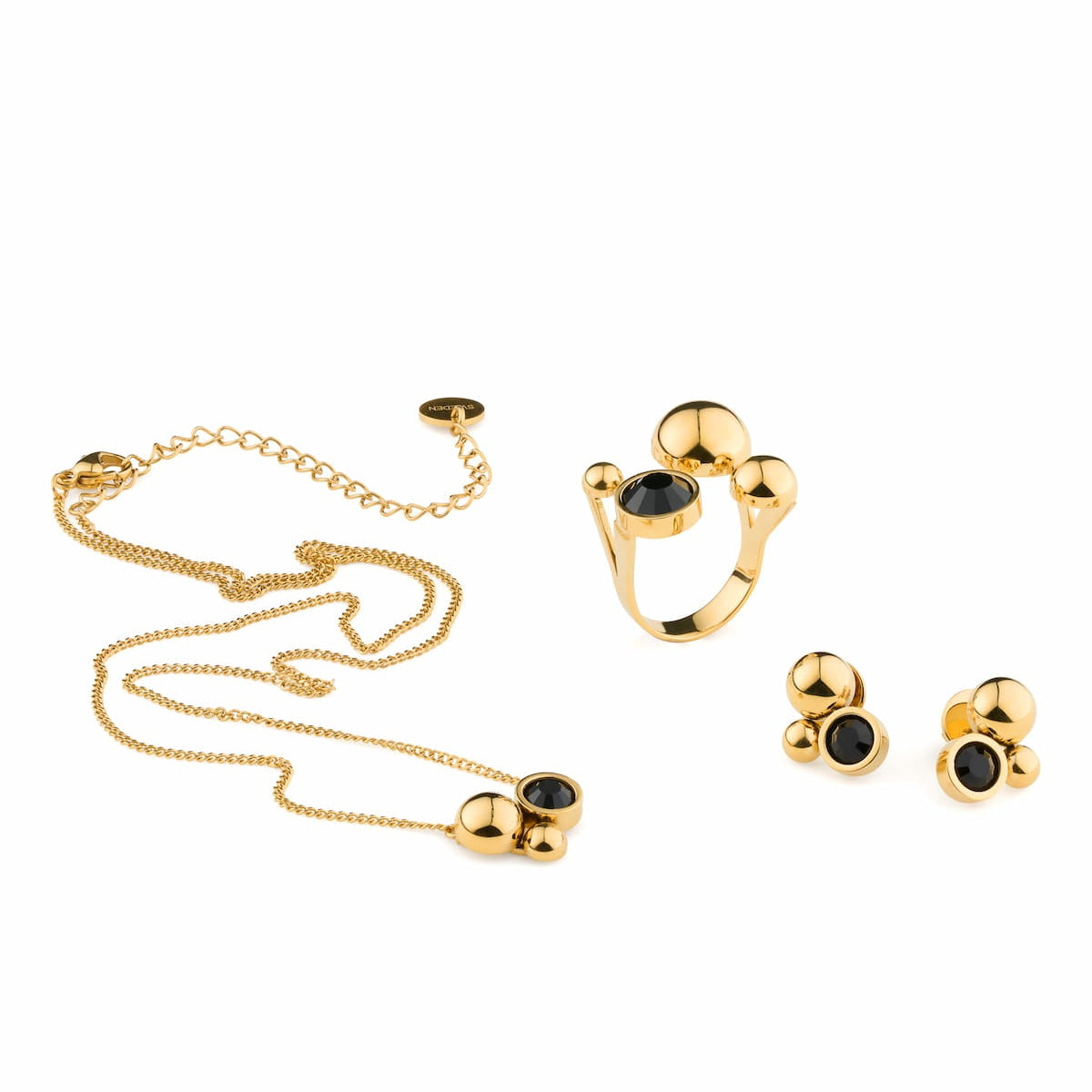 Solar Golden Ring Crystal Black