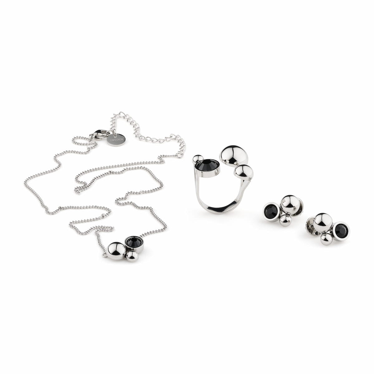 Solar Earrings Crystal Black