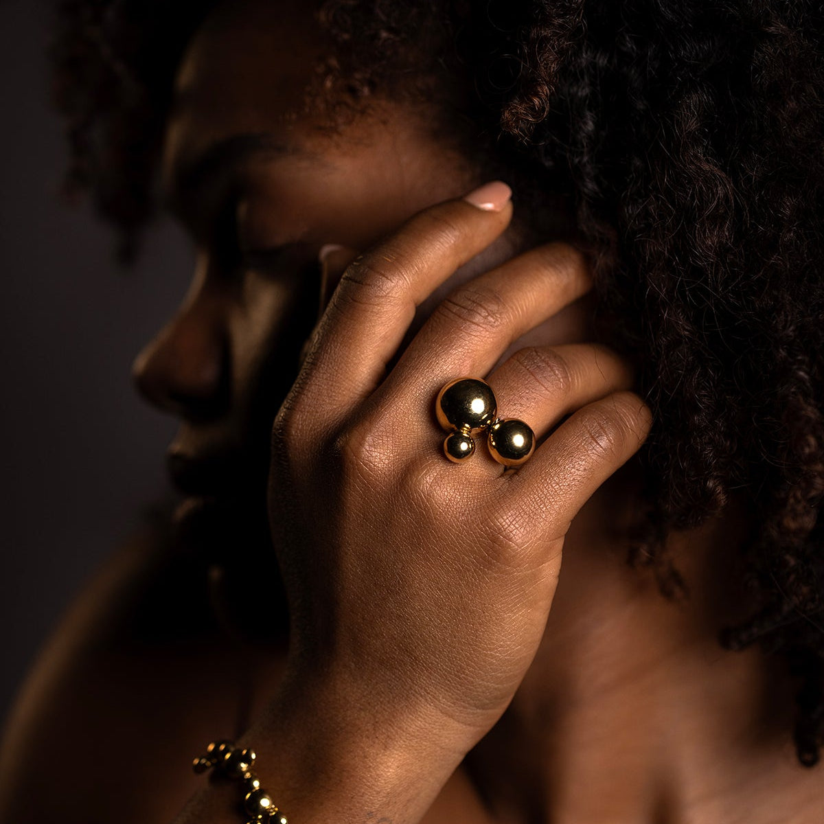 Solar Golden Cluster Ring