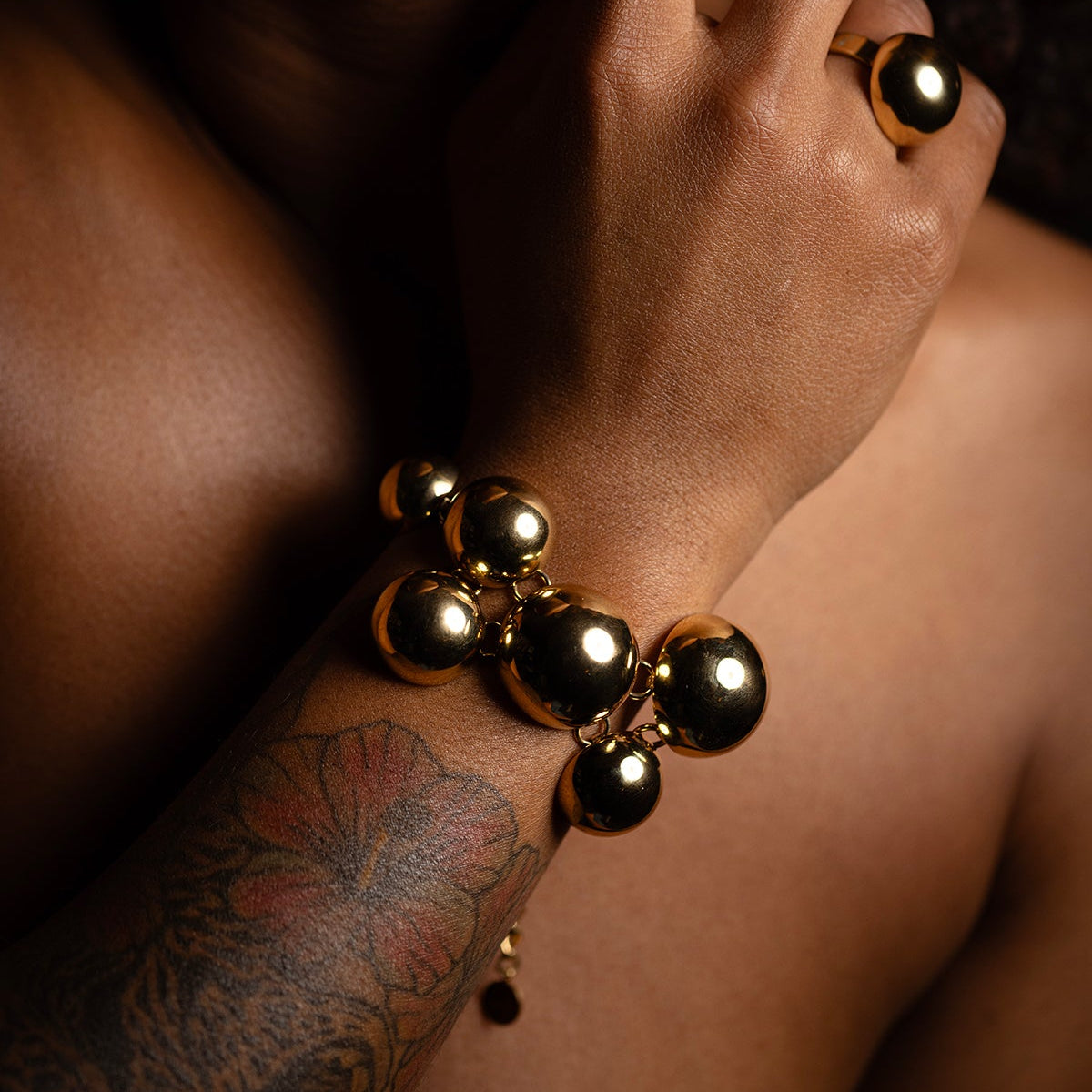 Solar Golden Statement Bracelet