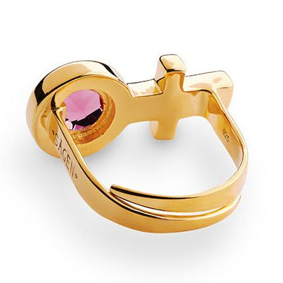 Future Is Female Golden Fucsia Ring