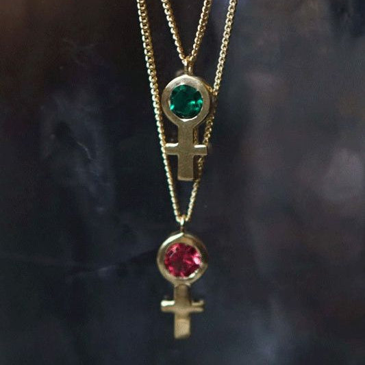 Future Is Female Golden Fucsia Necklace