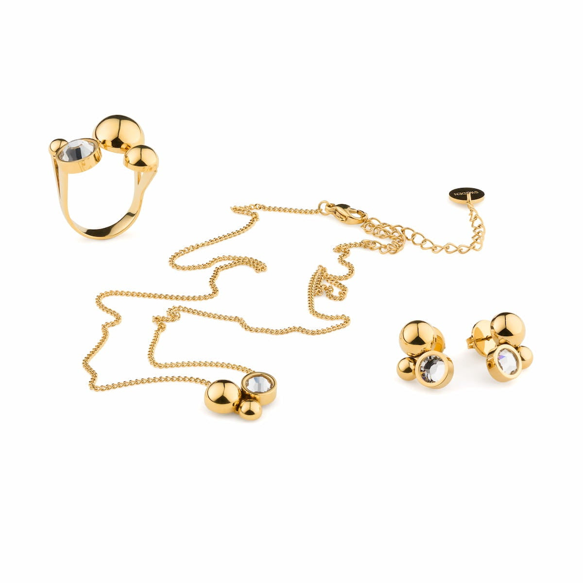 Solar Golden Necklace Crystal Clear