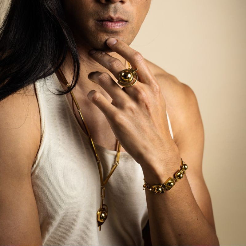 Satellite Dome Golden Bracelet