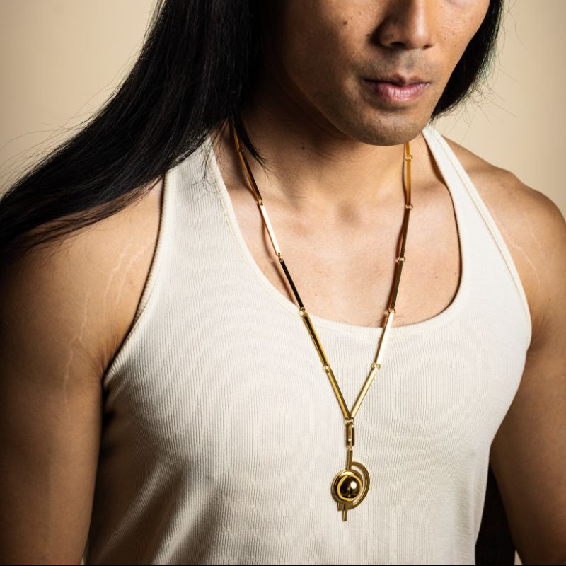 Satellite Dome Golden Necklace