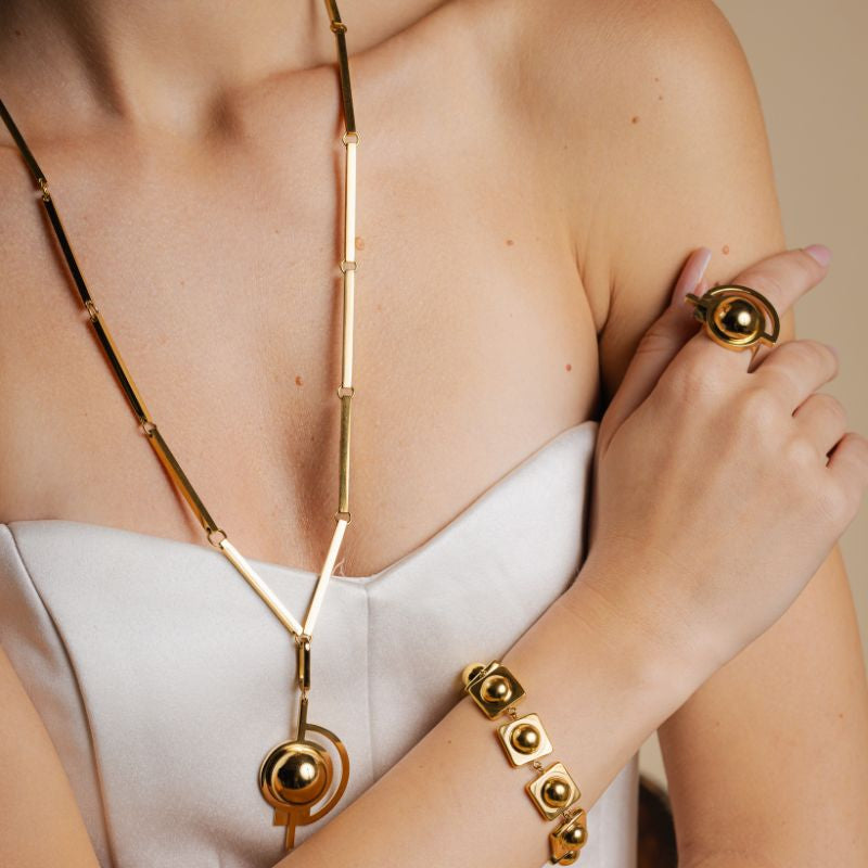 Satellite Dome Golden Bracelet