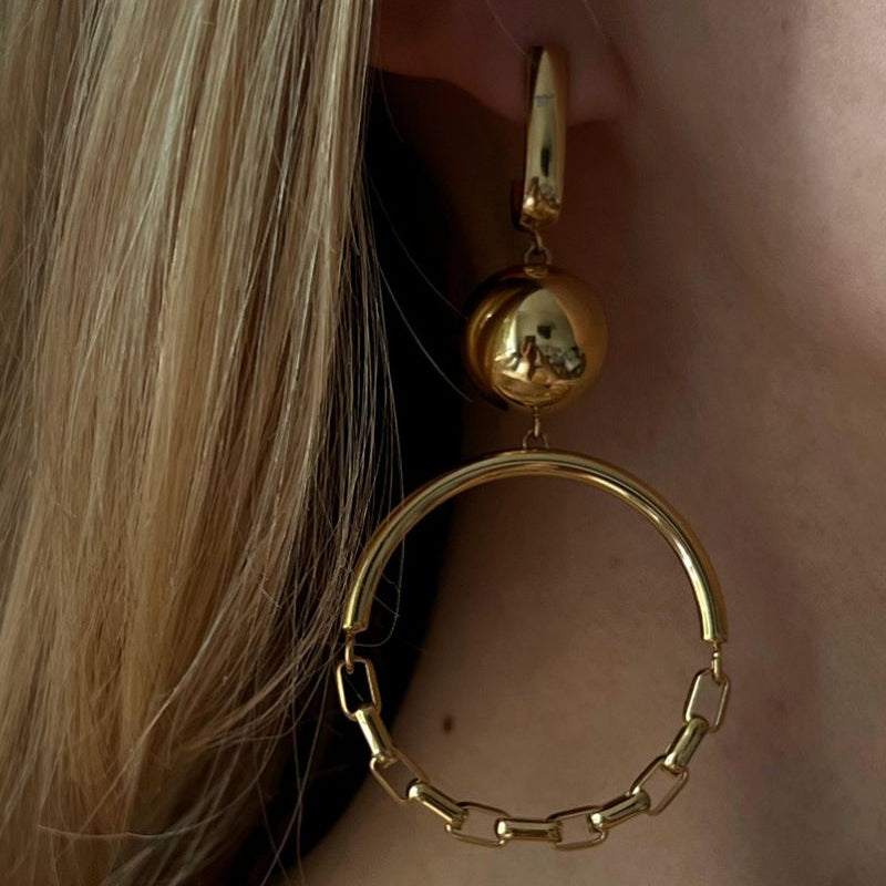 Solar Golden Statement Earrings