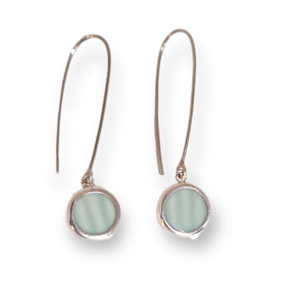 Mint Green Earrings 2 - 925 Sterling Silver Earrings